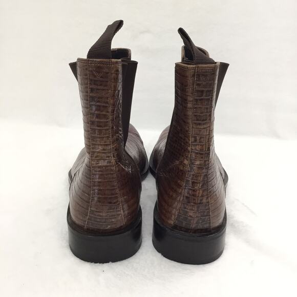 COLE HAAN Alligator Embossed Chelsea Boots Brown Men’s Sz 11.5 M - Picture 4 of 7